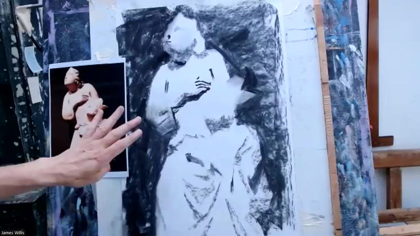 Drawing Cafe Figures in Charcoal
